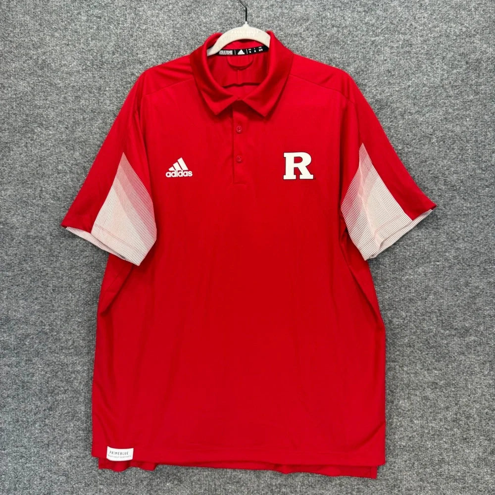 Rutgers‎ Scarlet Knights Adidas Polo Shirt Mens XL Primeblue NCAA Golf Sport